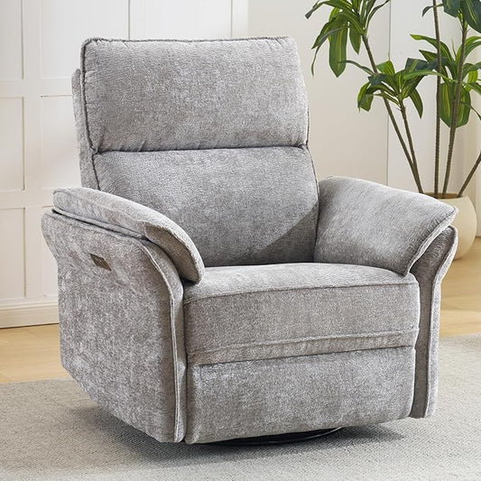 Oversized Power Recliner Chair Swivel Glider by Rhevoy