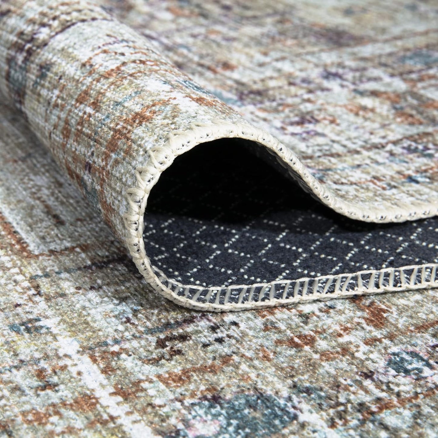 Bloom Rugs Washable Non-Slip 6' x 9' Rug - Peach/Beige Traditional Area Rug for Living Room, Bedroom, Dining Room, and Kitchen - Exact Size: 6' x 9'