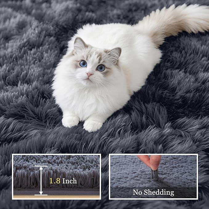 Fluffy 4x6 Area Rugs for Living Room Bedroom: Ultra Soft Shag Rug Non-Slip - Image 5