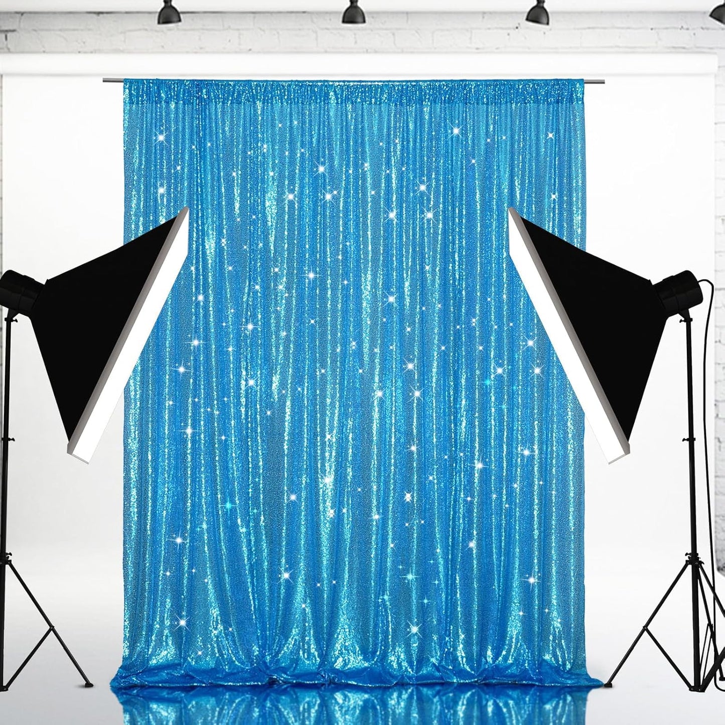 Eternal Beauty Turquoise Sequin Backdrop, 20x10 Ft Glitter Background Curtains for Shimmer Photography Party Wedding Birthday Back Drop Decor