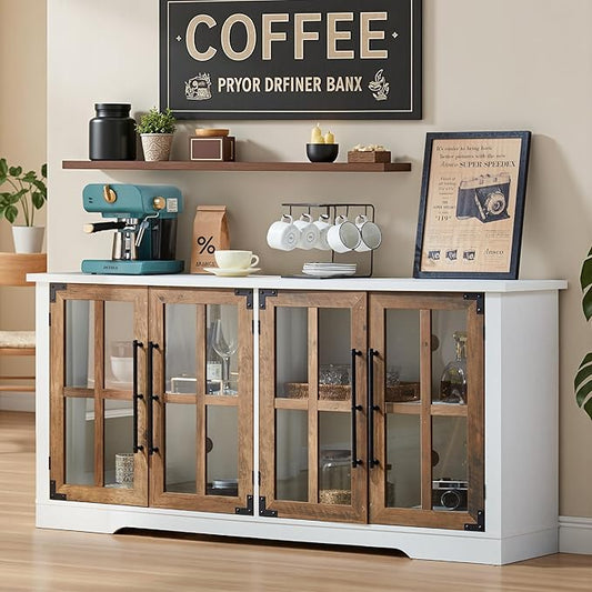 AMERLIFE Farmhouse 63" Buffet Sideboard Cabinet by AMERLIFE