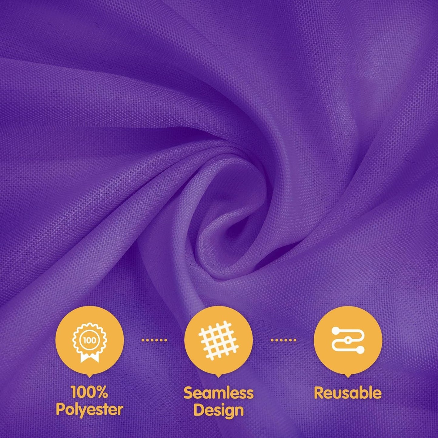 BRILLMAX 4 Pack Purple Round Tablecloths 132 Inch - Circle Bulk Linen Polyester Fabric Washable Table Cloth Cover for Wedding Reception Banquet Birthday Party Buffet Restaurant