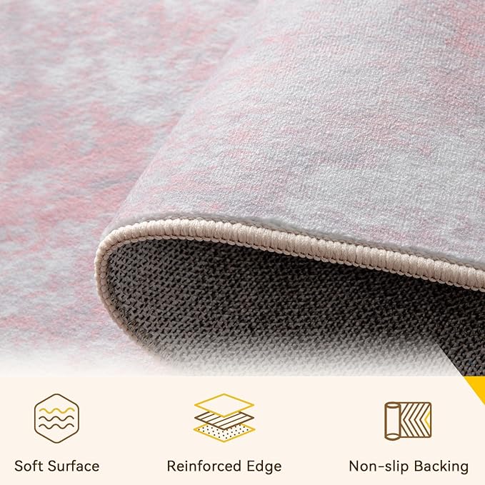 RELEANY Washable Area Rugs 7'x9' Non-Slip Modern Abstract Soft - Image 4