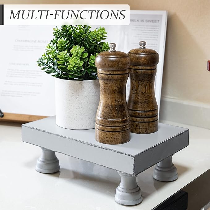 EOSAHR Decorative Wood Riser for Display : Modern Farmhouse Pedestal Stand for - Image 3