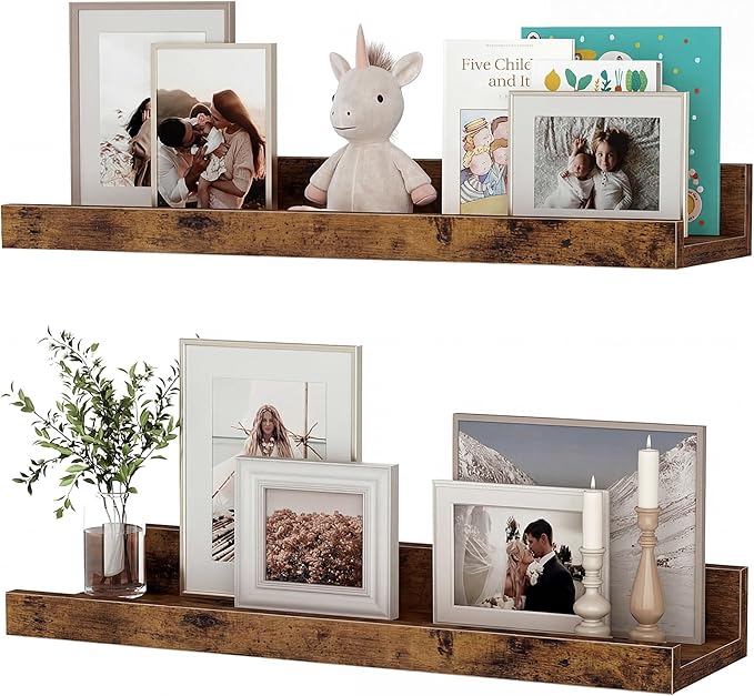 Floating Shelves for Wall, 16 inch Wood Floating Shelves Set of 2, Picture by Unknown