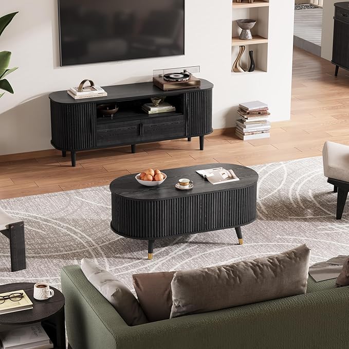 JOINICE 42.5" Oval Lift Top Coffee Table - Image 7