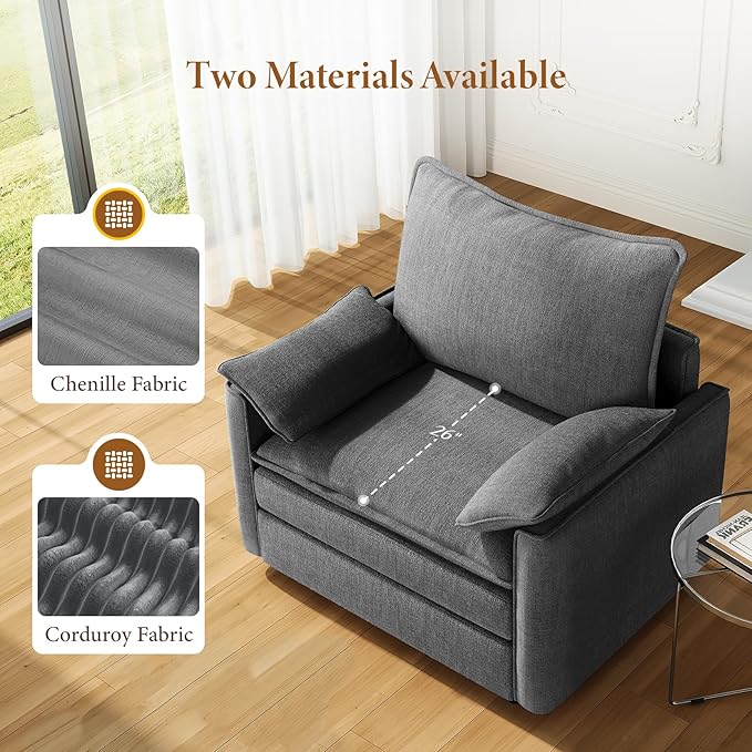 Vesgantti 40" Single Seat Sofa, Comfy Cloud Couch Deep Seat Upholstered Couch - Image 4