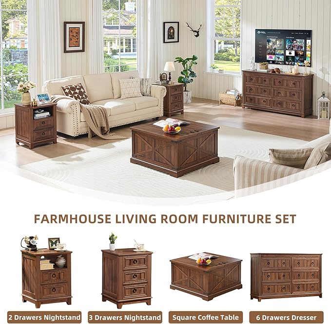 Joaxswe Farmhouse Coffee Table - Image 4