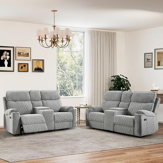 HAOMARKETS Power Reclining Loveseat Sofa Set of 2 by HAOMARKETS