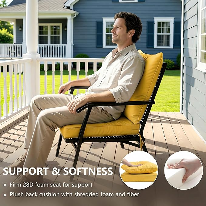 22x22 Inch Patio Chair Cushions Set of 2, Outdoor Furniture Cushions - Image 4