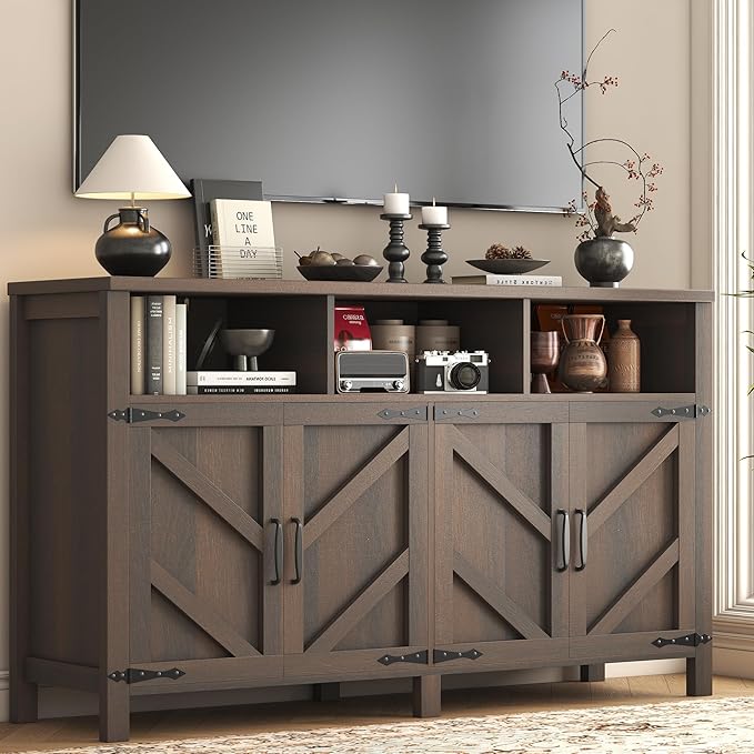 knoworld Buffet Sideboard with Storage Farmhouse with 4 Doors, Dining Room - Image 6