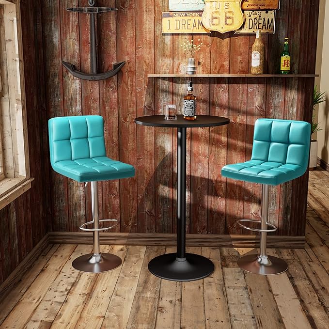 Homall Bar Stools Modern PU Leather Adjustable Swivel Barstools, Armless - Image 8