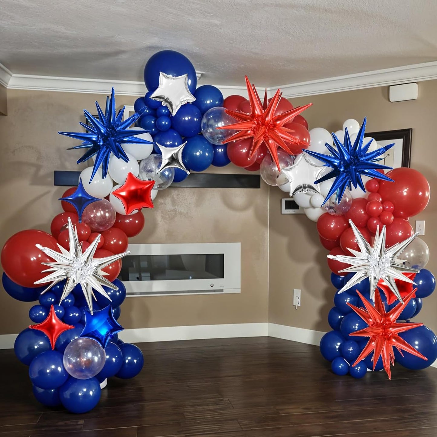 Star Balloons, 22in Red White and Blue Star Balloons Foil 10in 4-Pointed & Pentagram Balloon for 4th of July Independence Day Birthday Party Patriotic Decoration