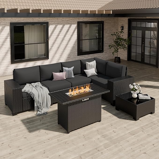 Patio Furniture Set, Wide Armrest Outdoor Furniture Set by VonzoyHome
