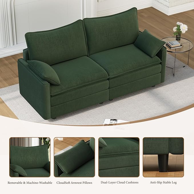 Vesgantti 74" Loveseat Sofa for Living Room, Comfy Cloud Couch Deep Seat - Image 5