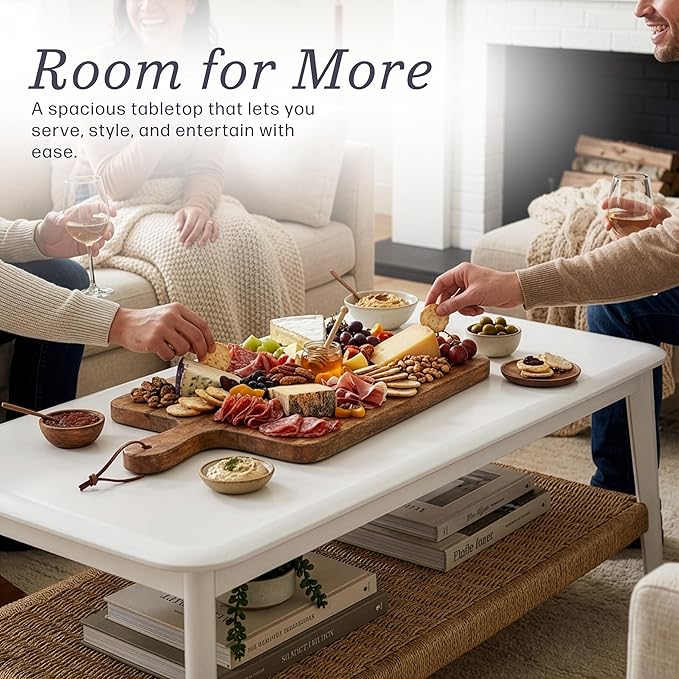 Alaterre Furniture Calais 48 Inch Rectangular Wood Coffee Table - Image 5