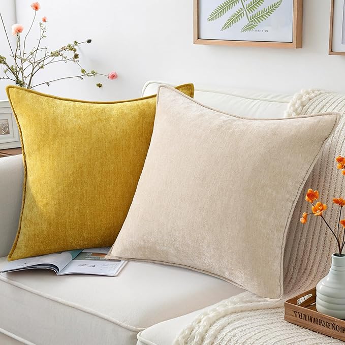 decorUhome Summer Couch Euro Sham Throw Pillow Covers 24x24 Set of 2, - Image 5