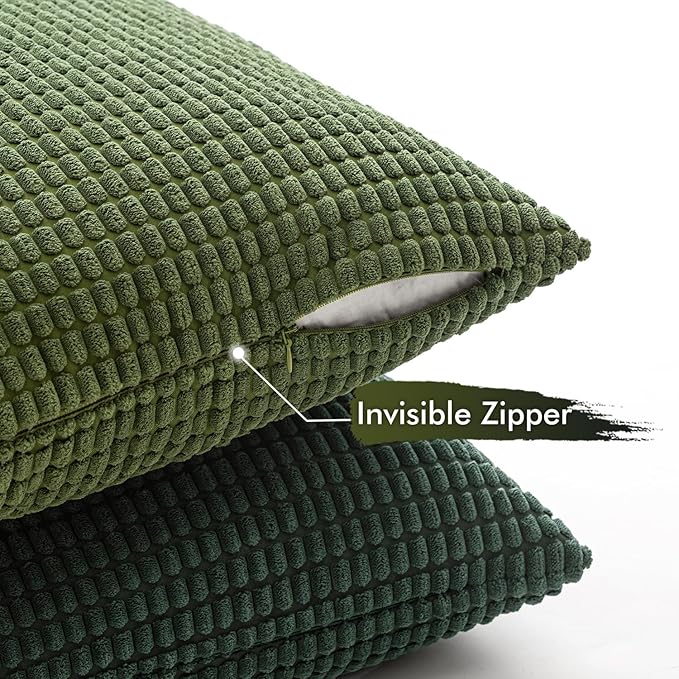 MIULEE Natural Green Pillow Covers 18x18 Inch Set of 4 Spring Modern Nordic - Image 5