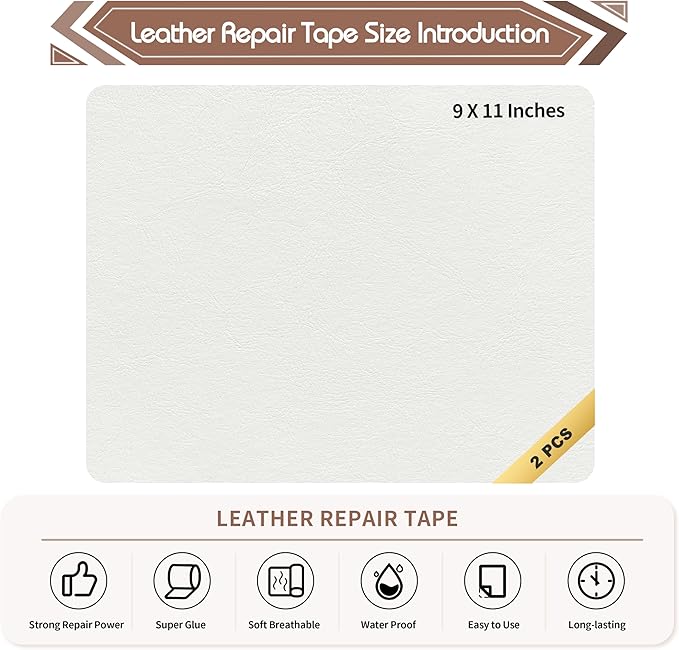 KING MOUNTAIN Leather Repair Patch, 2 Packs 9 x 11 Inches self Adhesive Leather - Image 4