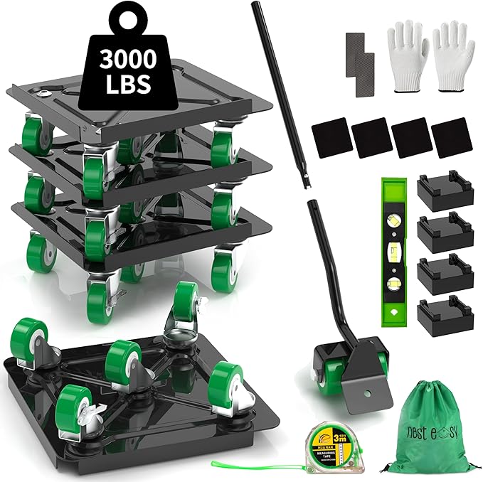 NEST EASY Heavy Duty Furniture Dolly 360° Rotating 5 Wheels, Alloy Steel by NESTEASY