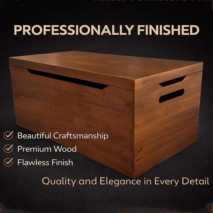 Personalized Engraved Name, Fully Assembled, Solid Wood Storage Trunk - Image 8