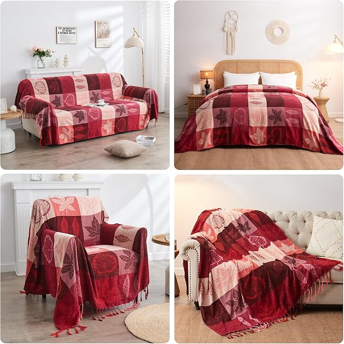 Bohemian Chenille Jacquard Tassel Throws - Image 5