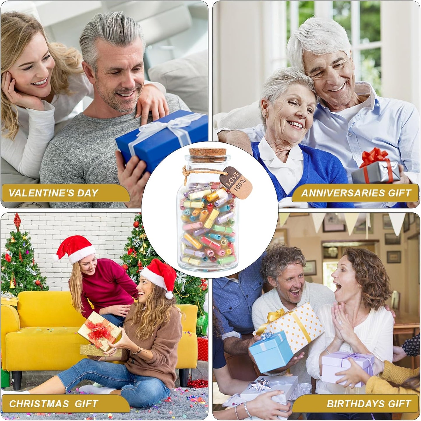 Capsule Letters Message in a Bottle,88pcs Message Pills Love Letter Gift for Boyfriend Girlfriend Wife Friend Birthday Christmas Day Anniversary Valentine Day.