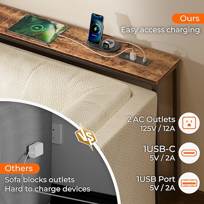 SUPERJARE 102.4 Inch Sofa Table - Image 5