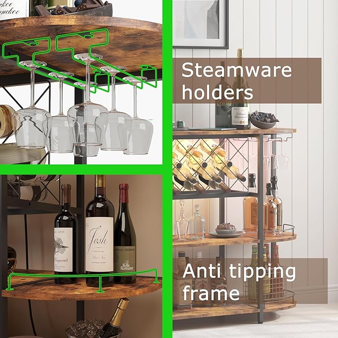 ZOPEND 3-Tier Wine Bar Cart - Image 6