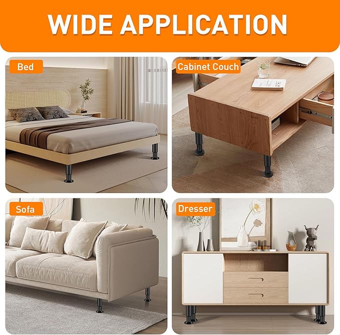 4 Pcs Adjustable Furniture Legs - Image 6