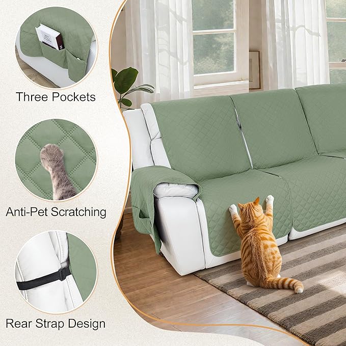 HDCAXKJ 100% Waterproof Reclining Sectional Couch Covers L Shape Recliner Sofa - Image 5