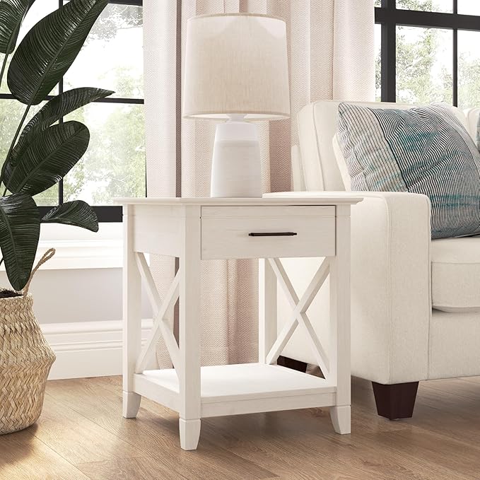 Bush Home End Table with Drawer, Nightstand with Storage, Living Room and - Image 2