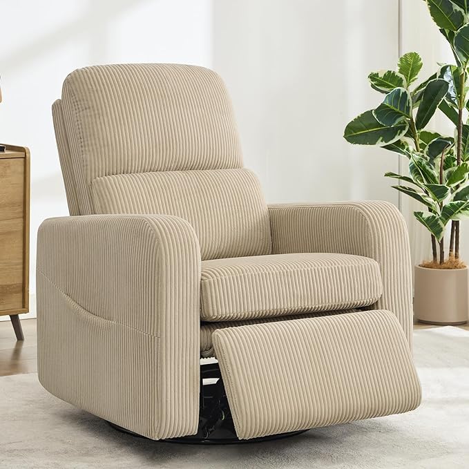 Swivel Rocker Recliner, Oversized Manual Nursery Glider Rocking Recliner Chair - Image 9