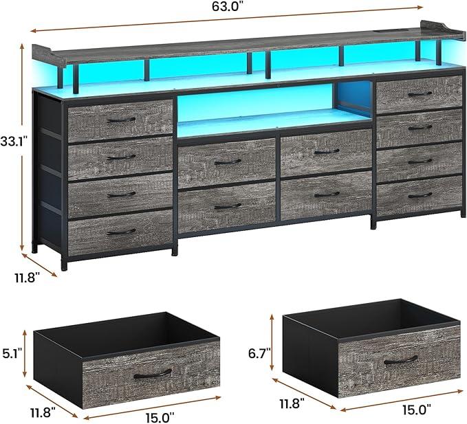 BTHFST 12 Drawers TV Stand Dresser - Image 6