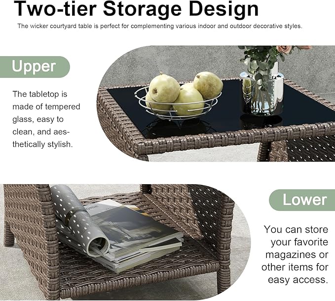 kinbor Outdoor Wicker Side Table - Image 4