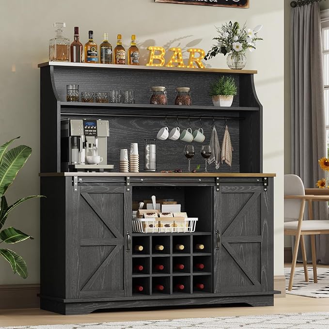 55 Inch Farmhouse Coffee Bar Cabinet - Image 8