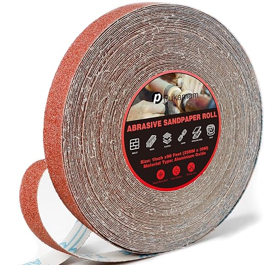 Emery Cloth Roll, 40 Grit Sandpaper Roll, Wet and Dry Emory Cloths by Pukamam