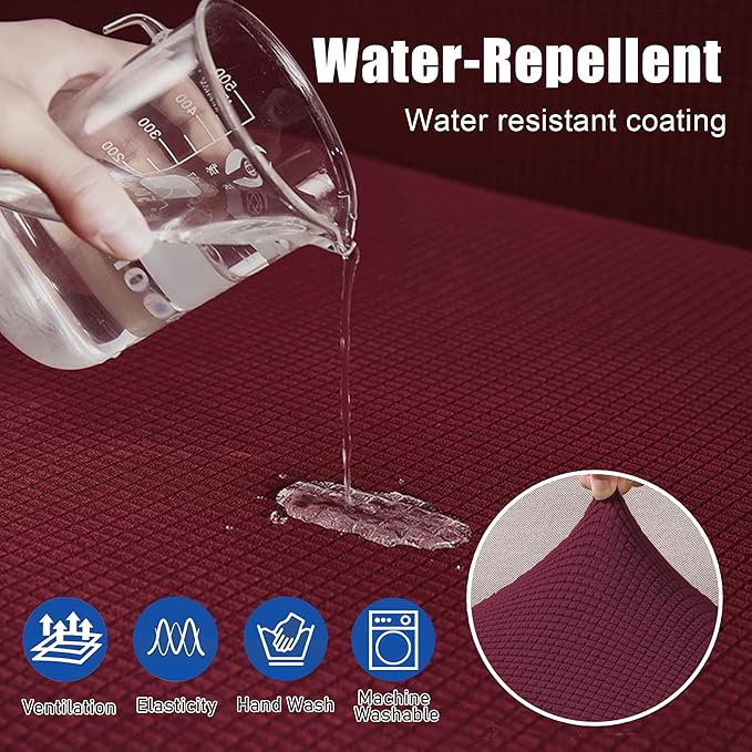 Water Repellent L Shaped Couch Covers 4 Pieces Sofa Seat Cushion Slipcovers - Image 4