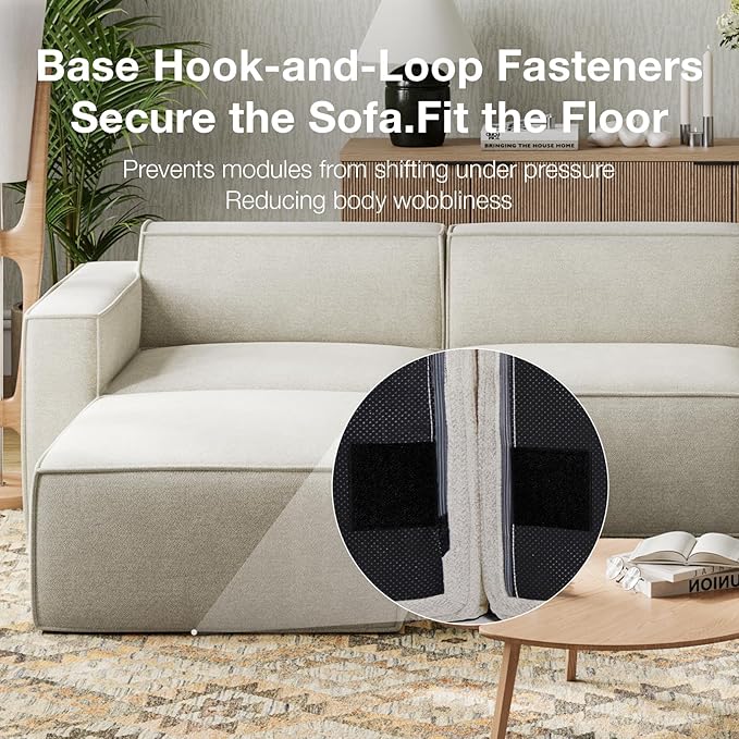 Novilla 134" Modular Sectional Sofa, No Assembly Cloud Sectional Couch - Image 4