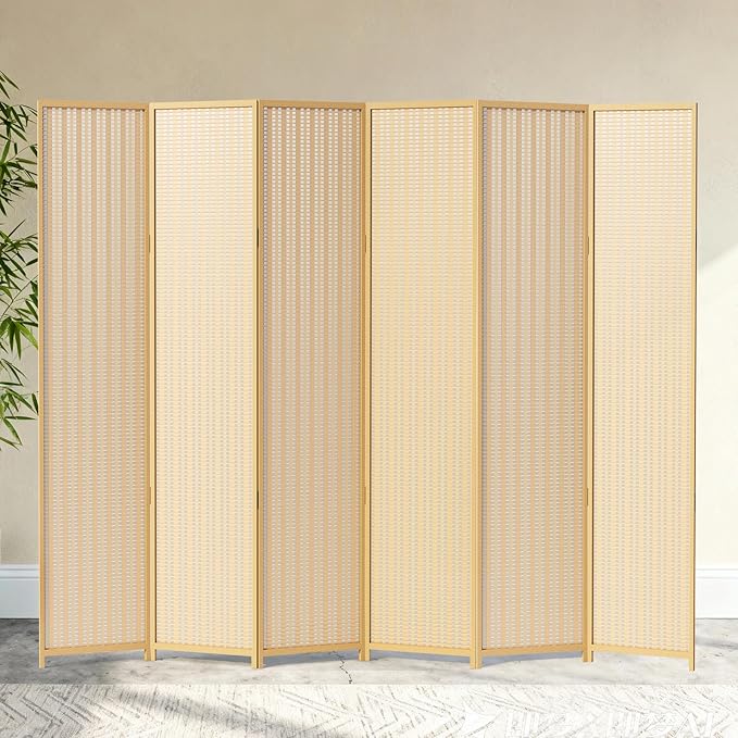6 Panel Room Divider and Extra Wide Folding Privacy Screen, 94.5" W x 67" H by cocosica