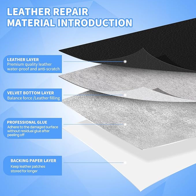 Kangshoon Leather Repair Patches, Self-Adhesive Leather Repair Tape, Stretch - Image 3