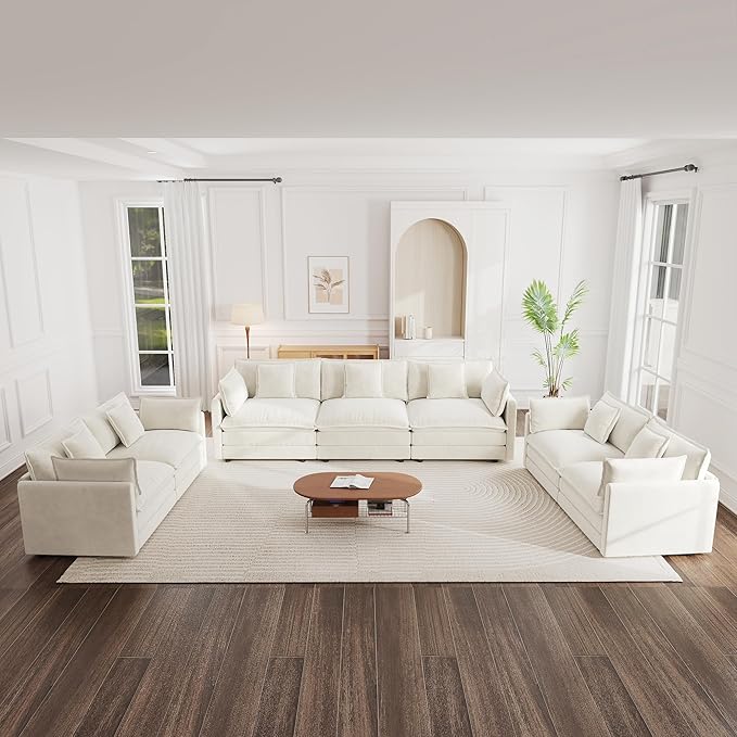 mikibama Luxury Oversized 3 Piece Sofa Set, 2 Pieces of 2 Seater and 1 Piece of - Image 6