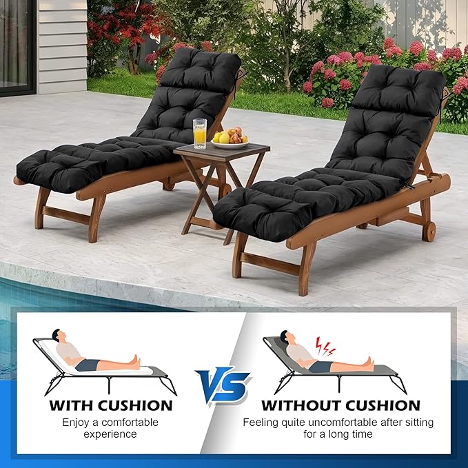 Chaise Lounge Cushions Outdoor, Waterproof & Fade Resistant Patio Lounge Chair - Image 6