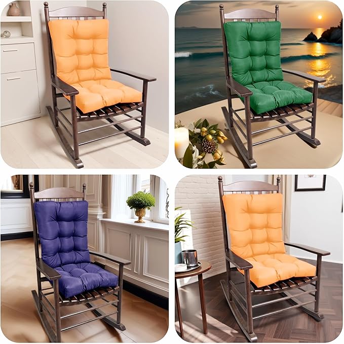 Chair Cushion Set for Rocking Chair, Rocking Chair Cushion, Overstuffed Seat - Image 4