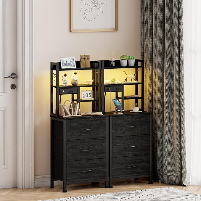 Furnulem Nightstands Set of 2, Tall Night Stand - Image 2