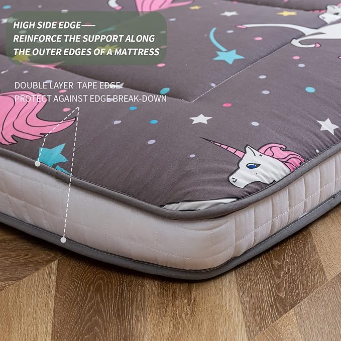 MAXYOYO Unicorn Pattern Futon Mattress, Padded Japanese Floor Mattress Quilted - Image 6