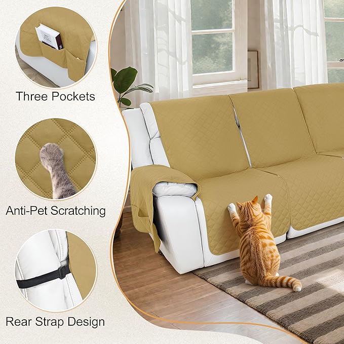 HDCAXKJ 100% Waterproof Reclining Sectional Couch Covers L Shape Recliner Sofa - Image 5