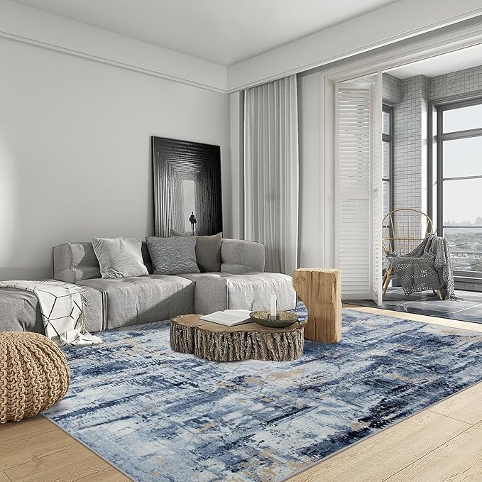 10x14 Area Rugs Washable Rug: Modern Abstract Living Room Rug Soft Anti-Skid - Image 3