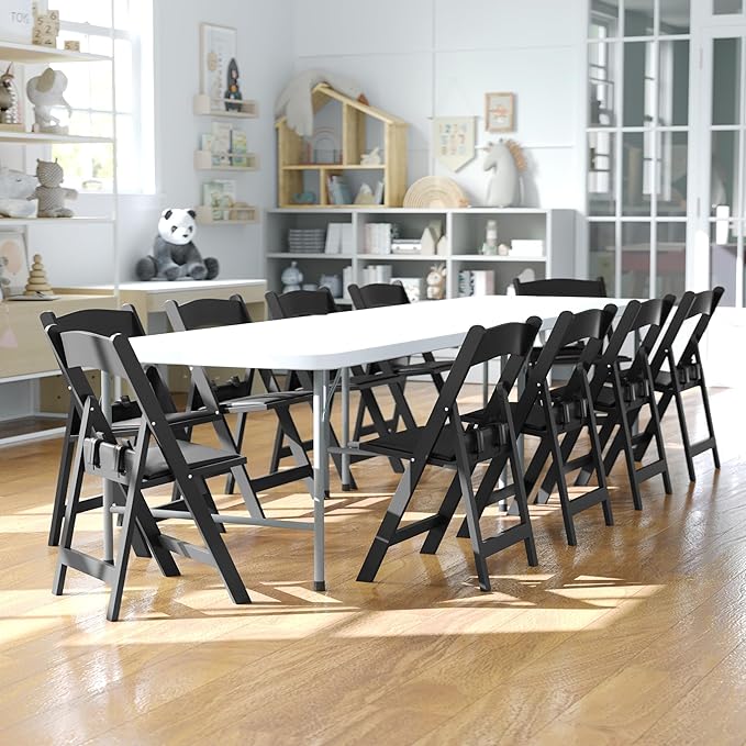 Flash Furniture Hercules Set of 2 Kids Black Resin Folding Chairs - Image 2