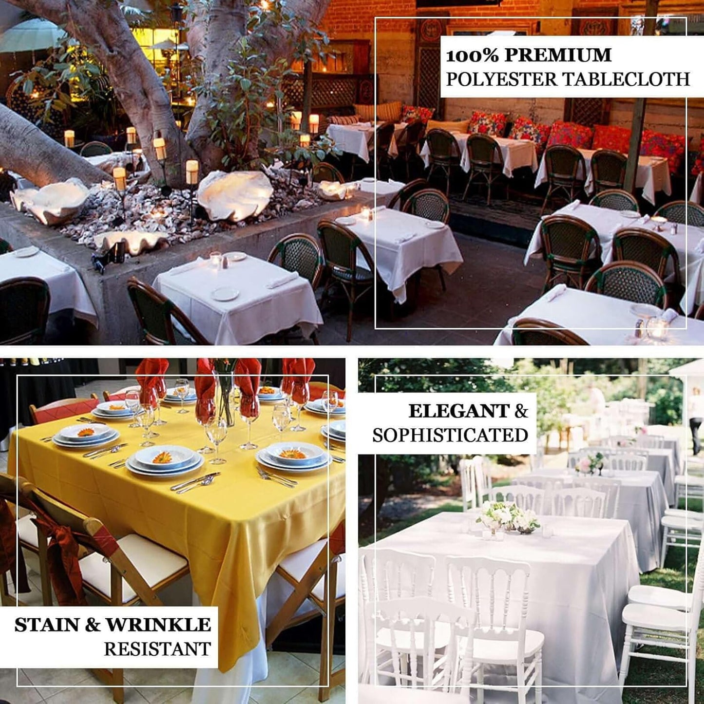 Efavormart 90" Sage Green Wholesale Linens Polyester Square Linen Tablecloth for Kitchen Dining Catering Wedding Birthday Party Events